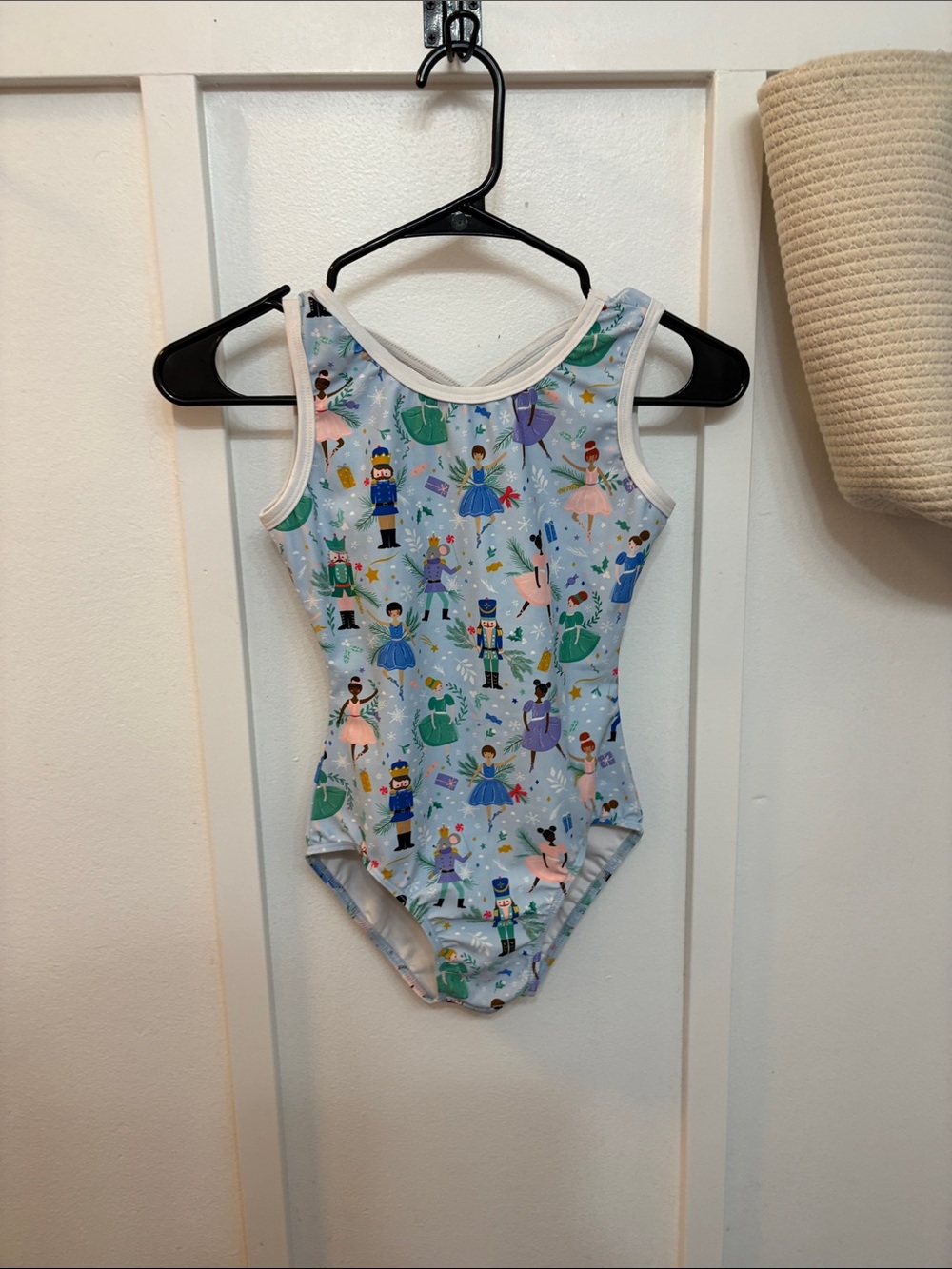 Girls Light Blue Nutcracker Print leotard